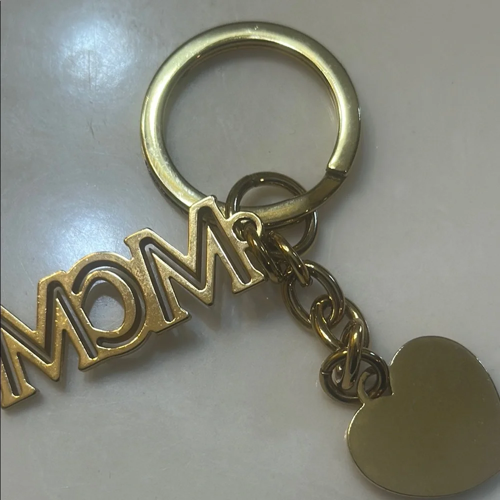 MCM Gold and Pink Heart Key Holder
